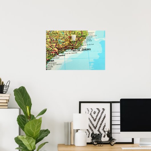 Rio de Janeiro Karte Poster (Heimbüro)