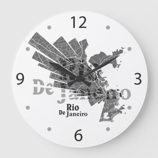 Rio De Janeiro Karte Uhr (Vorderseite)