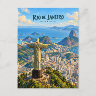 Rio de Janeiro malerische Reise Kunst Postkarte