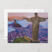 Rio de Janeiro mit Christus dem Erlöser Postkarte (Vorne/Hinten)
