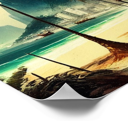 Rio de Janeiro, Palm Trees Wall Art Poster (Ecke)