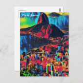 Rio de Janeiro, Pão de Açúcar /City View Art Postkarte (Vorne/Hinten)
