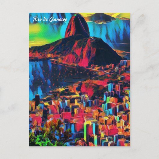 Rio de Janeiro, Pão de Açúcar /City View Art Postkarte (Vorderseite)