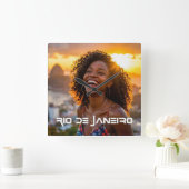 RIO DE JANEIRO QUADRATISCHE WANDUHR (Zuhause)