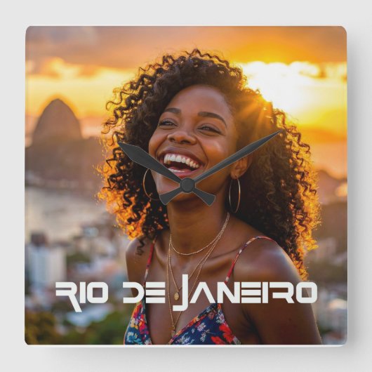 RIO DE JANEIRO QUADRATISCHE WANDUHR (Vorderseite)