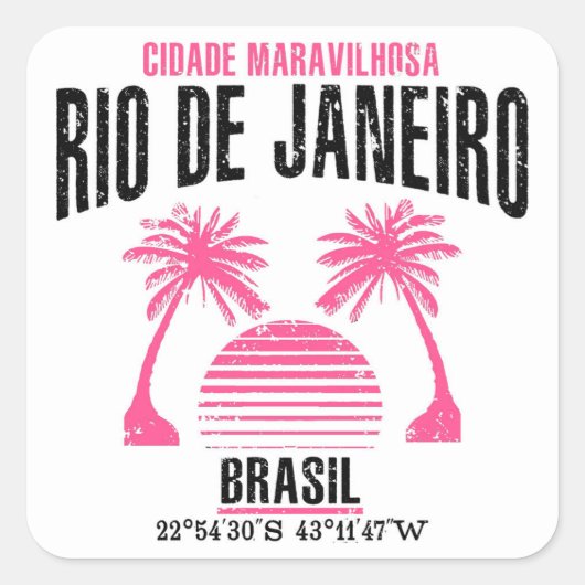 Rio de Janeiro Quadratischer Aufkleber (Vorderseite)