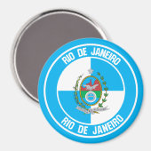 Rio de Janeiro Runde Emblem Magnet (Vorderseite/Rückseite)