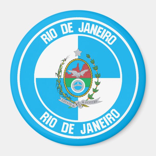 Rio de Janeiro Runde Emblem Magnet (Vorne)