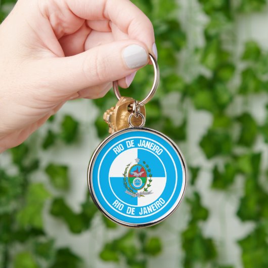 Rio de Janeiro Runde Emblem Schlüsselanhänger (Hand)