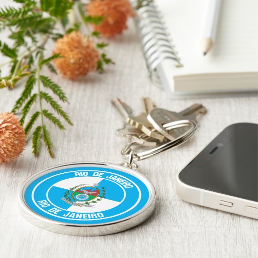 Rio de Janeiro Runde Emblem Schlüsselanhänger (Seite)