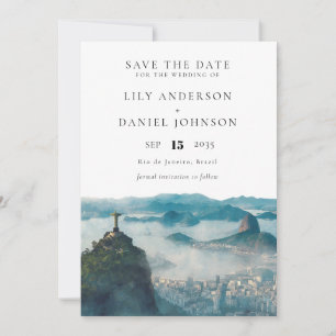 Rio de Janeiro Skyline Aquarell Brasilien Hochzeit Save The Date