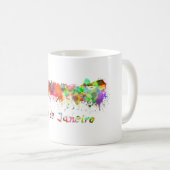 Rio De Janeiro skyline im Watercolor Kaffeetasse (VorderseiteRechts)