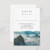 Rio de Janeiro Skyline Watercolor Wedding RSVP Karte (Vorne/Hinten)