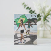 Rio de janeiro Strandfahnen Postkarte (Stehend Vorderseite)