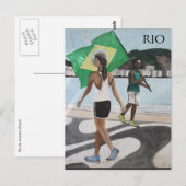 Rio de janeiro Strandfahnen Postkarte (Vorne/Hinten)