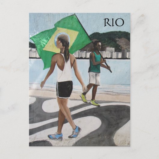 Rio de janeiro Strandfahnen Postkarte (Vorderseite)