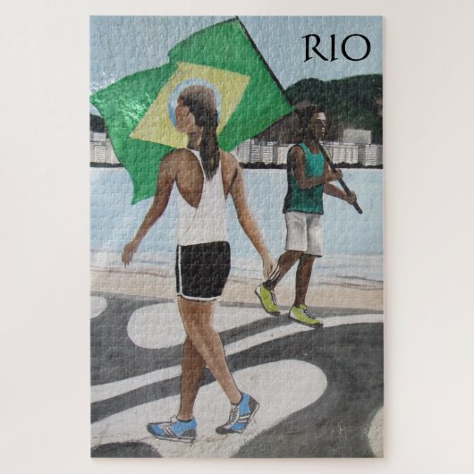Rio de janeiro Strandfahnen Puzzle (Vertikal)