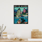 Rio de Janeiro, Touristenboote an der Küste Poster (Küche)