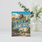 Rio de Janeiro Vintag Postkarte (Stehend Vorderseite)