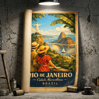 Rio de Janeiro Vintage-Reiseposter — BRASILIEN Poster