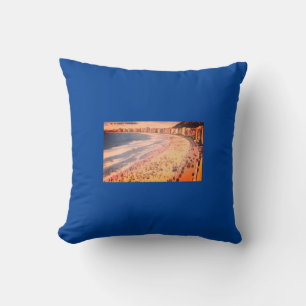Rio de Janeiro, Vintager Strand von Copacabana, Br Kissen