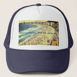Rio de Janeiro, Vintager Strand von Copacabana, Br Truckerkappe