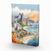 Rio De Janeiro Wasserfarbkunst Fotoblock (Rechts)