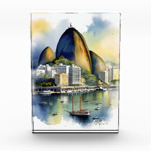 Rio De Janeiro Wasserfarbkunst Fotoblock