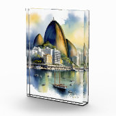 Rio De Janeiro Wasserfarbkunst Fotoblock (Rechts)