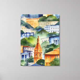 Rio De Janeiro Wasserfarbkunst Leinwanddruck