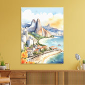 Rio De Janeiro Wasserfarbkunst Leinwanddruck (Insitu (Wohnzimmer))