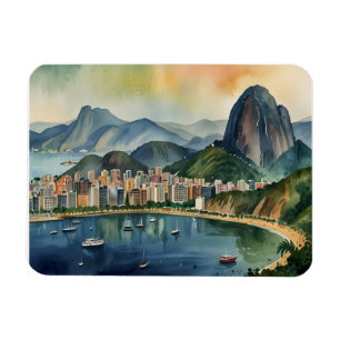 Rio De Janeiro Wasserfarbkunst Magnet