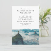 Rio de Janeiro Watercolor Bachelorette Weekend Einladung (Stehend Vorderseite)