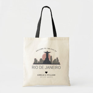 Rio De Janeiro Wedding Stylized Skyline Tragetasche