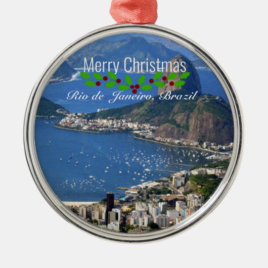 Rio de Janeiro, Weihnachtsgrüße Ornament Aus Metall (Vorne)