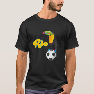 Rio Fußball Tropical Bird Sport Brasilien Inspirie T-Shirt