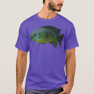 Rio Grande Cichlid Fisch Gills Emerald Green Blue T-Shirt