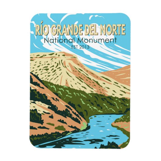 Río Grande del Norte Nationales Monument New Mexic Magnet (Vertikal)