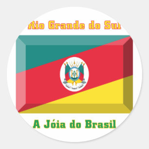 Rio Grande do Sul Flag Gem Runder Aufkleber