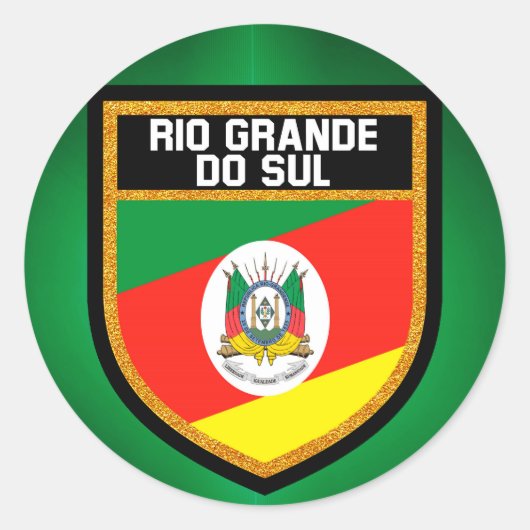 Rio Grande do Sul Flag Runder Aufkleber (Vorderseite)