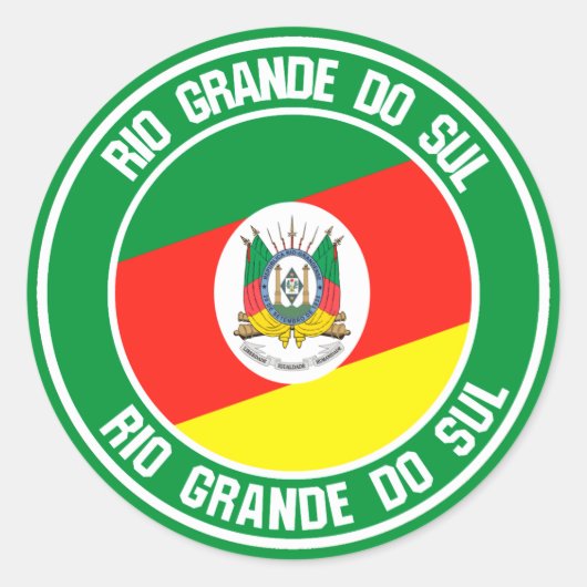 Rio Grande do Sul Round Emblem Runder Aufkleber (Vorderseite)