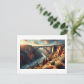 Rio Grande Gorge Bridge in Landschaft, Postkarte (Stehend Vorderseite)