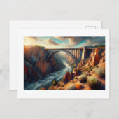 Rio Grande Gorge Bridge in Landschaft, Postkarte (Vorne/Hinten)