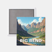 Rio Grande im Big Bend Nationalpark Reisen Magnet (Vorderseite/Rückseite)