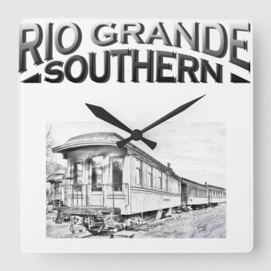 Rio Grande-südliche Logo-Uhr Quadratische Wanduhr (Vorderseite)