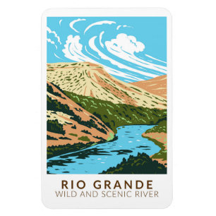 Rio Grande Wild und Scenic River Vintage Magnet