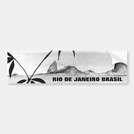 Rio-Landschaft in b&w Autoaufkleber (Vorne)
