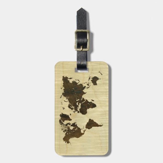 Rio Rosewood and Curly Maple World Map.jpg Gepäckanhänger (Vorderseite vertikal)