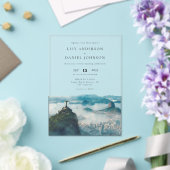 Rio Skyline Watercolor Destination Brazil Wedding Acryleinladungen (In Situ (Hochzeit))