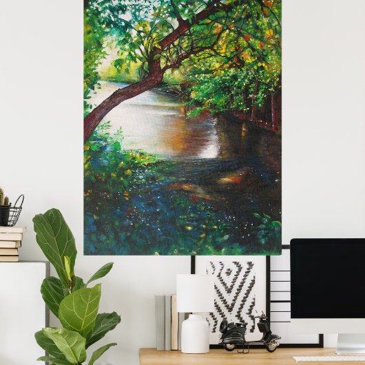 Río Trees Scenery Art Poster (Heimbüro)